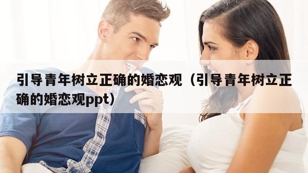 引导青年树立正确的婚恋观（引导青年树立正确的婚恋观ppt）